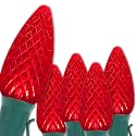 Wintergreen Lighting 25 C9 OptiCore LED Commercial Outdoor Christmas Lights - Heavy Duty Christmas String Lights; Green Wire (25 ft, Red)