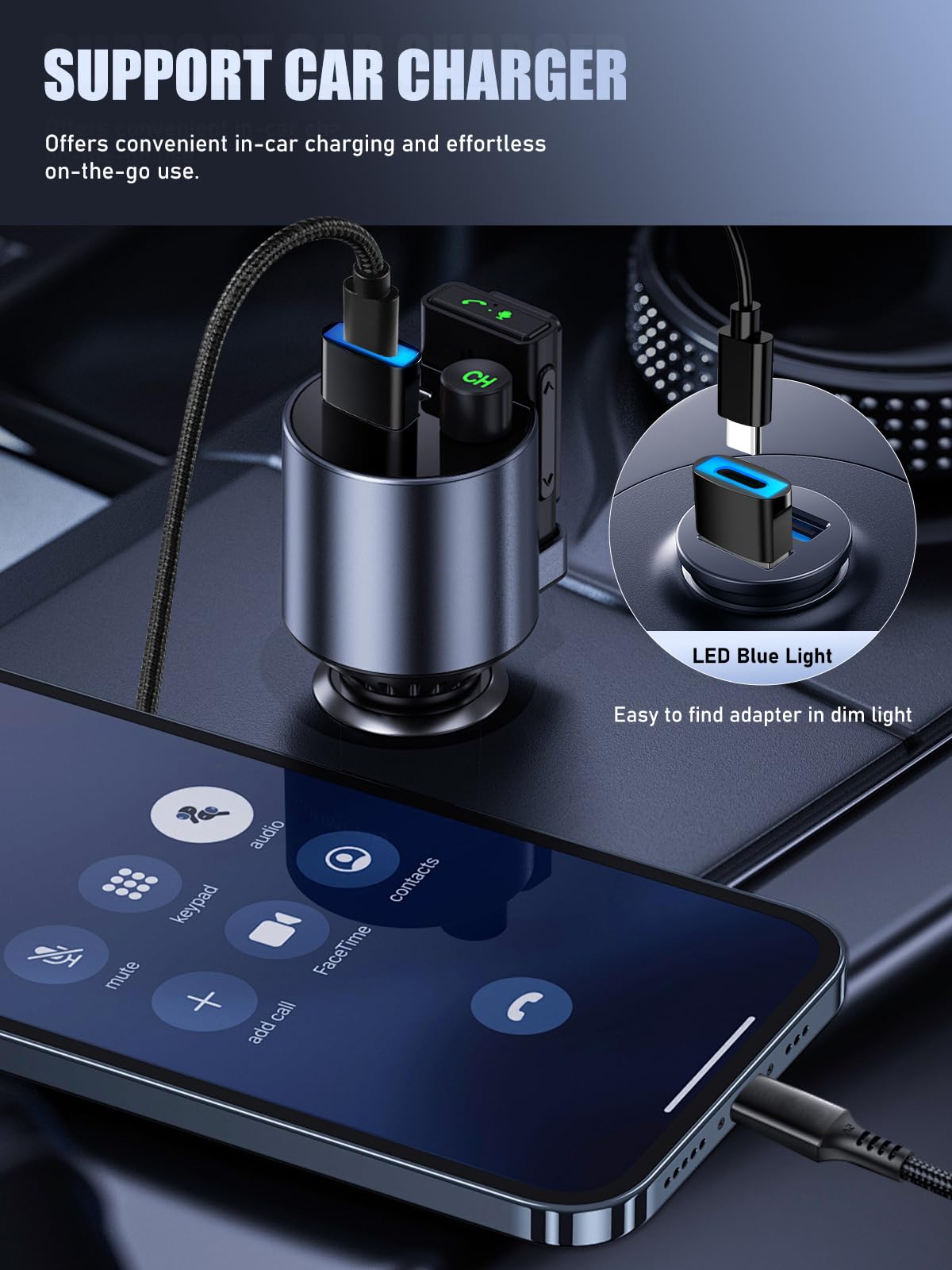 TiMOVO USB to USB C Adapter with LED Light, 4 Pack USB A Male to USB C Female Adapter 27W Fast Charging for iPhone 16e/16/15 Pro Max Plus, AirPods…