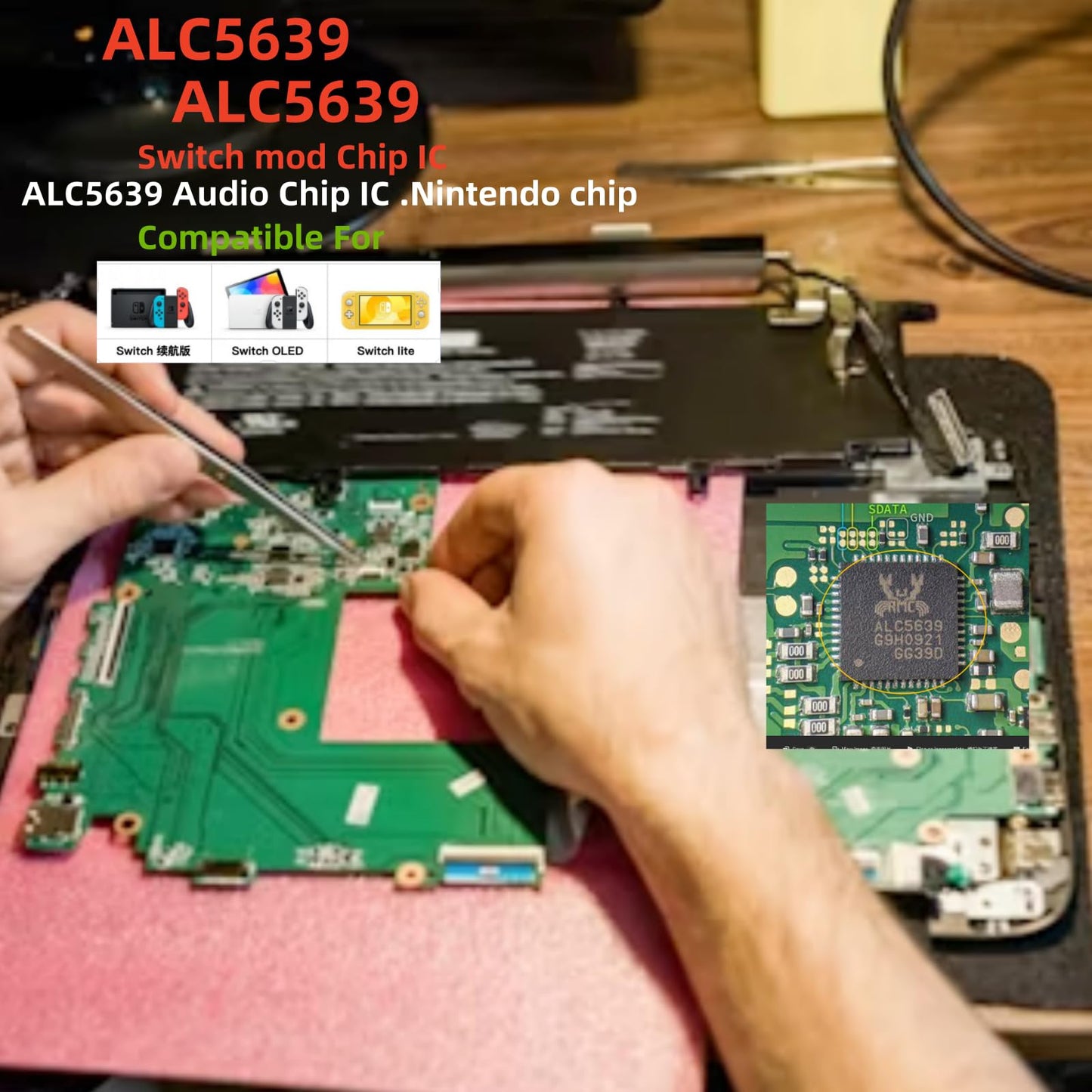 Hailue 2PCS ALC5639 Audio chip IC, Switch Game Console Motherboard Chip, ALC5639-CGT QFN48 Audio IC/Sound Card Conversion Chip Game Console