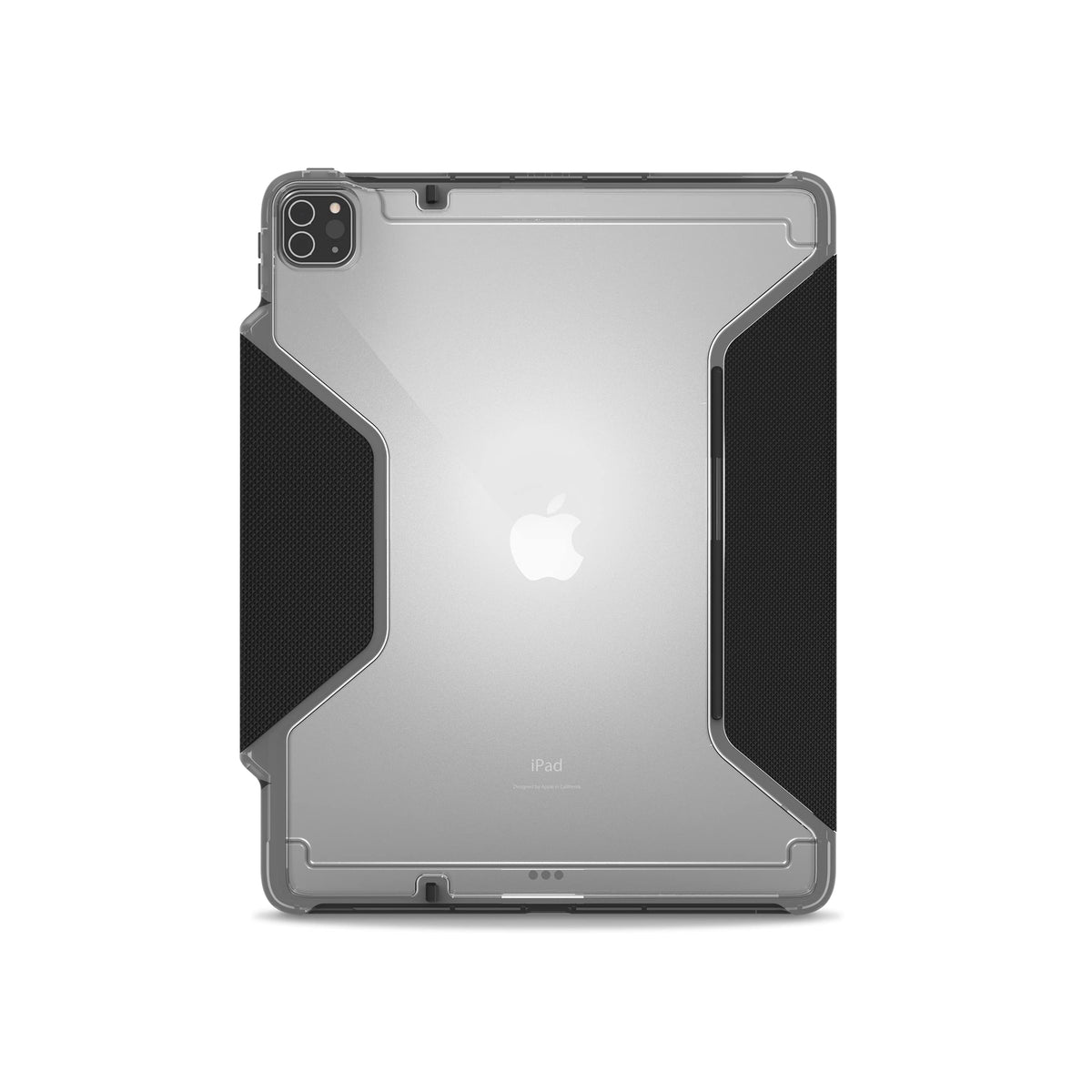 STM Dux Plus for iPad Pro 12.9" (3rd-6th Gen): Ultra Protective, Lightweight with Clear Back, Apple Pencil Holder, Battery Saving On/Off Cover - Black