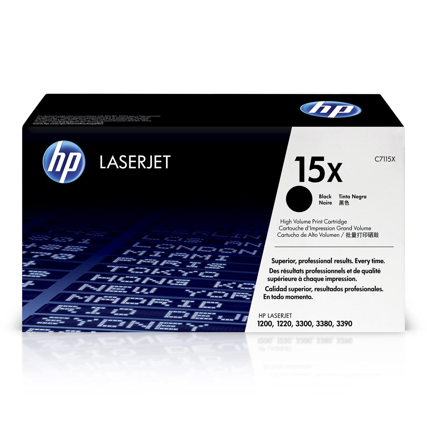 HP Original 15X Black High-Yield Toner Cartridge | Works Laserjet 1200, 1220, 3300, 3310, 3320, 3330, 3380, 3390 Series | C7115X