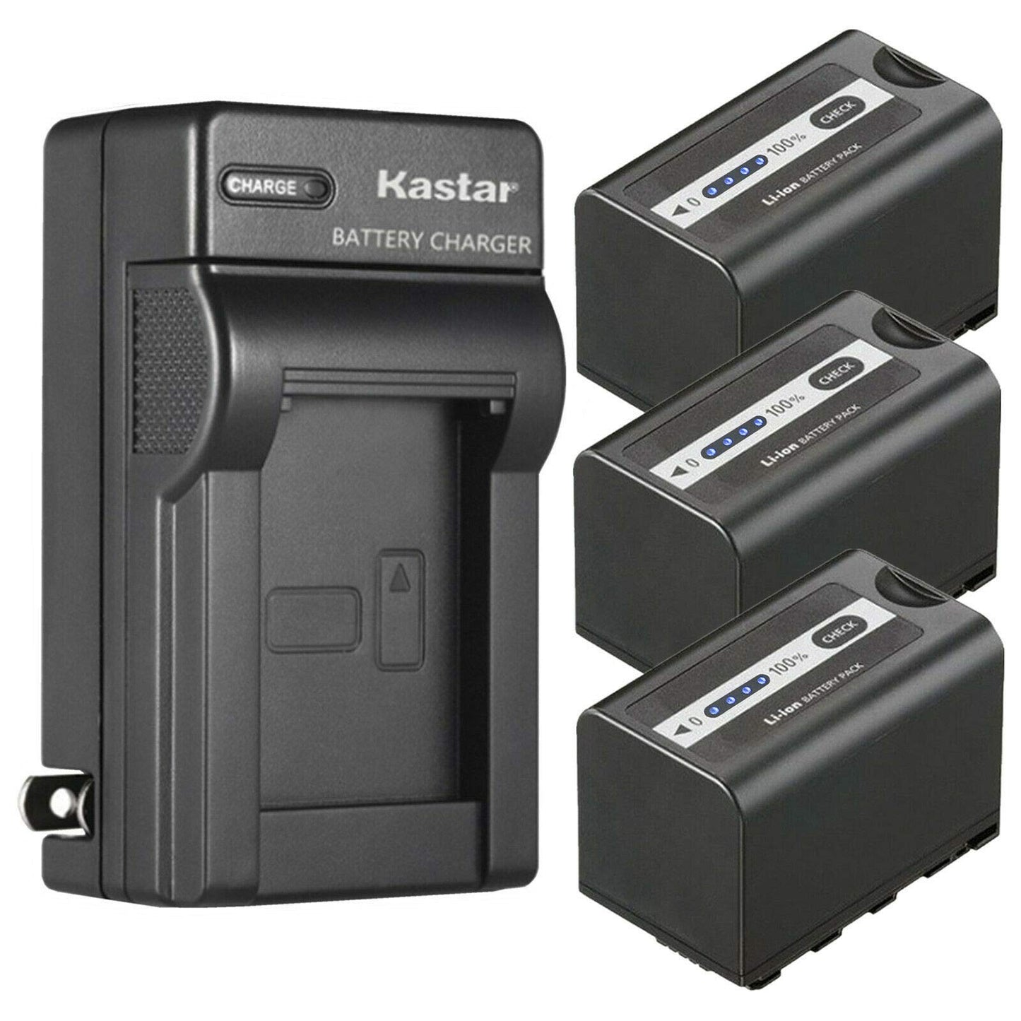 Kastar 3-Pack Battery and AC Wall Charger Replacement for Panasonic Lumix BGH1 Cinema 4K Box Camera, AG-CX10, AG-CX350, AG-DVX200, AG-DVX200PJ