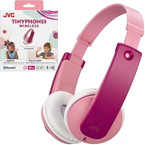 JVC Bluetooth Kids Headphones, 16 Hours Play time, Active Volume Limiter, Comfortable and Easy-to-Clean Soft Ear Pads, 7-Step Length Adjuster, Fun…