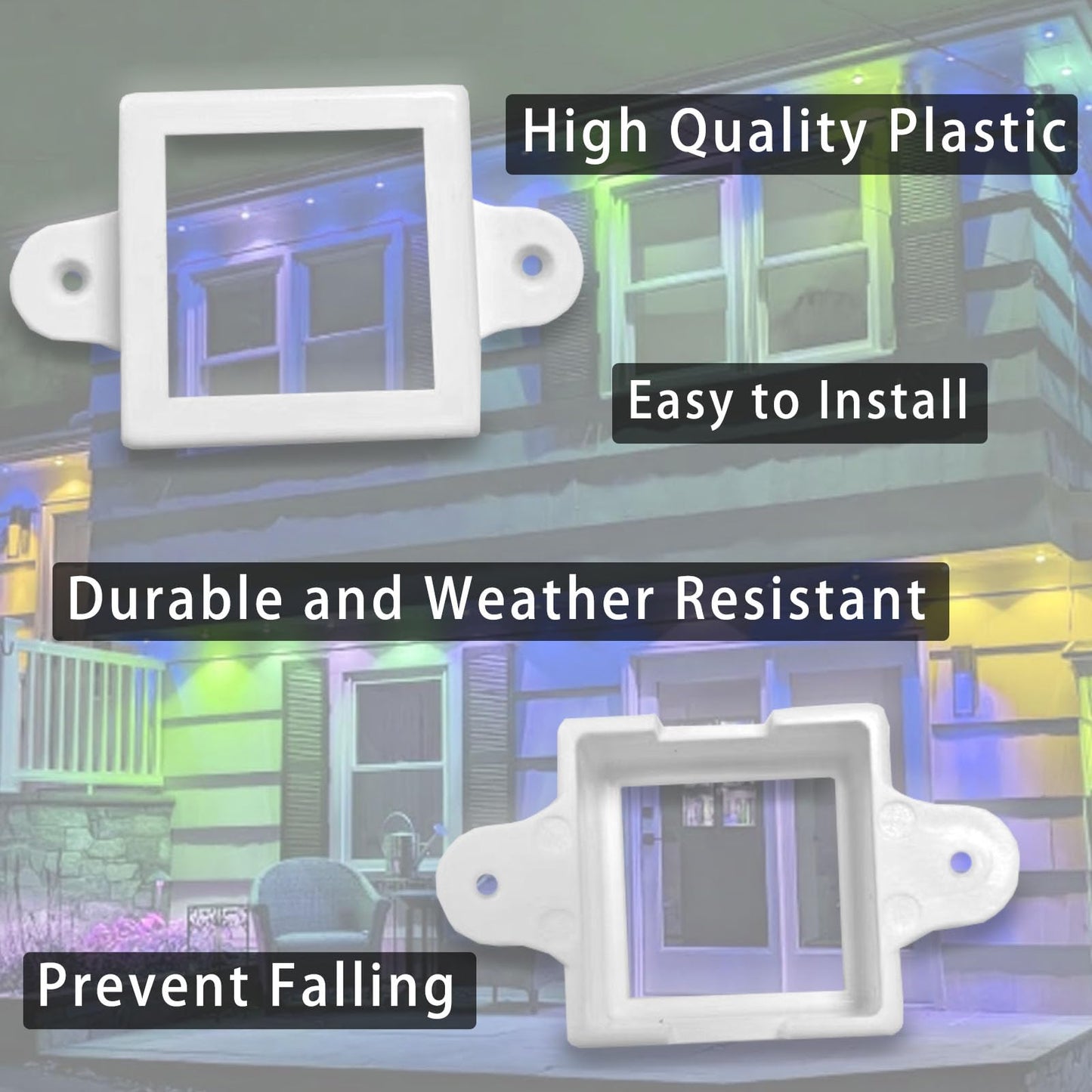 PIAOLGYI Mount for Govee Non-Pro Outdoor LED Lights, 12 Pcs Plastic, Easy Installation, Secure Support