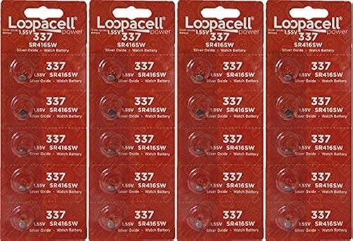 Loopacell 337 (SR416SW) 1.55V Silver Oxide Watch Battery (20 Batteries)