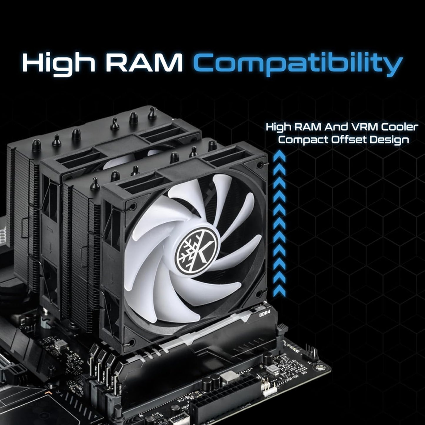 MICRO CENTER CPU Air Coolor Combo - AMD Ryzen 5 7600X CPU Processor with KINGCOOL Iron Wind 120mm ARGB CPU Air Cooler