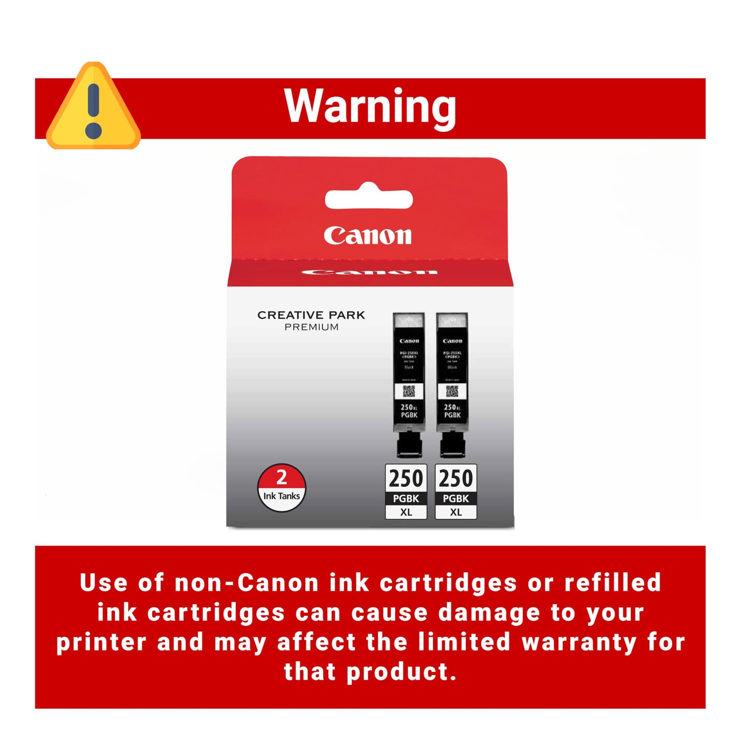 Canon PGI-250XL Genuine Black Twin Pack, Compatible with MG6320, iP7220 & MG5420, MX922, MG7120, MG6420, MG5520, MG7520, MG6620, and MG5620 (Optional)