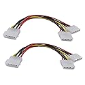 zdyCGTime Molex 4 Pin Power Supply Y Splitter Cable - 2 Female to 1 Male (2 Pack)