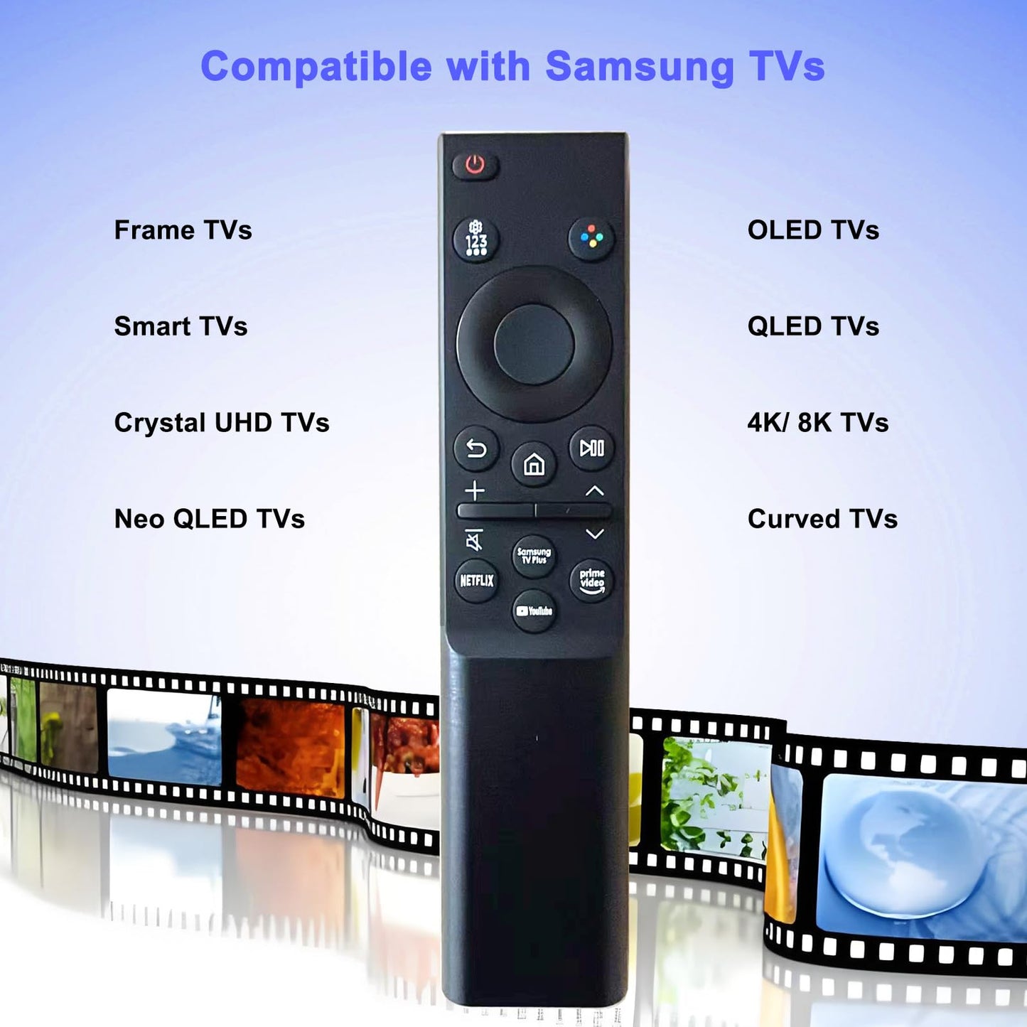 (Pack of 2) Replacement Remote for Samsung TV BN59-01484A, IR Infrared Control with Netflix YouTube Prime Video Buttons, Compatible with Samsung