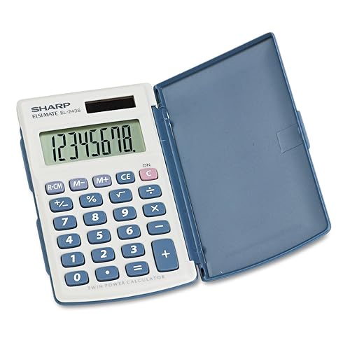 Sharp EL243SB EL-243SB Solar Pocket Calculator 8-Digit LCD