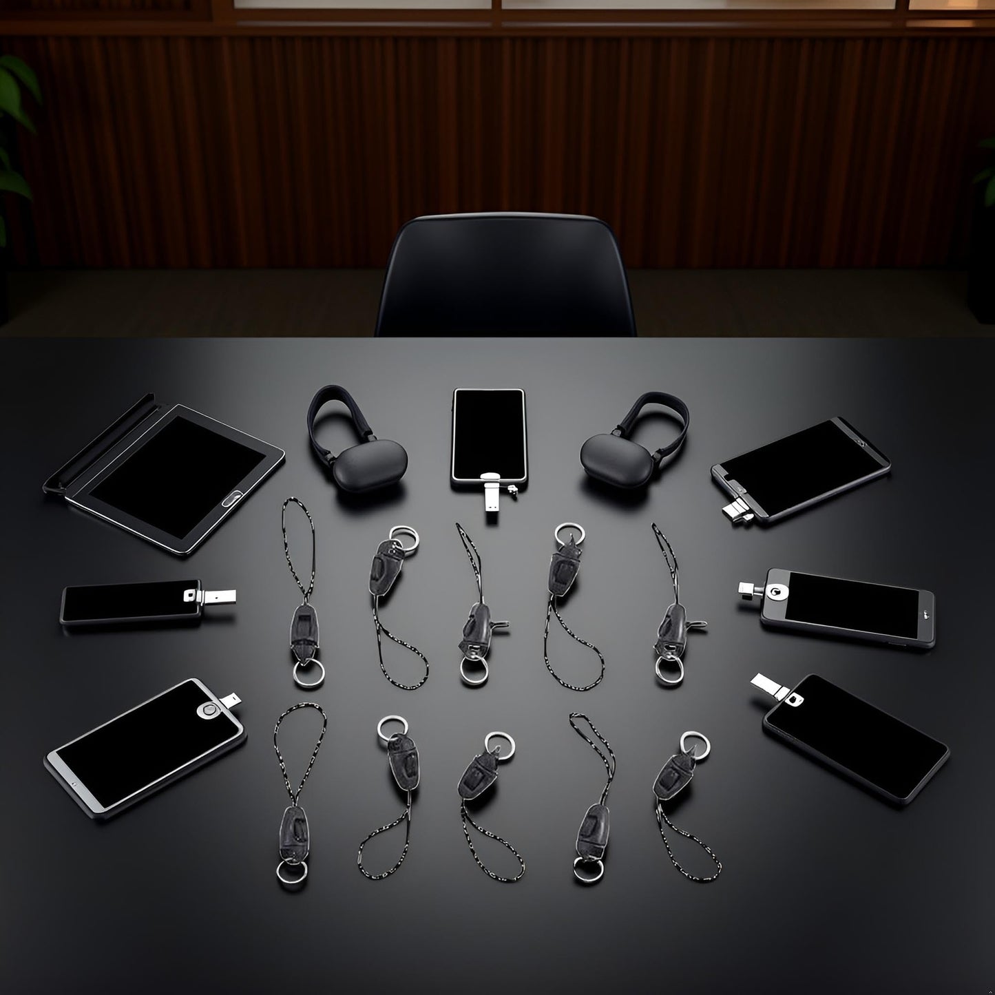 10Pcs Black Detachable Buckle Phone Lanyard Anti-Lost Keychain Hooks for Mobile Devices | Pendant Sling Cords with Fasteners,Phone Accessories