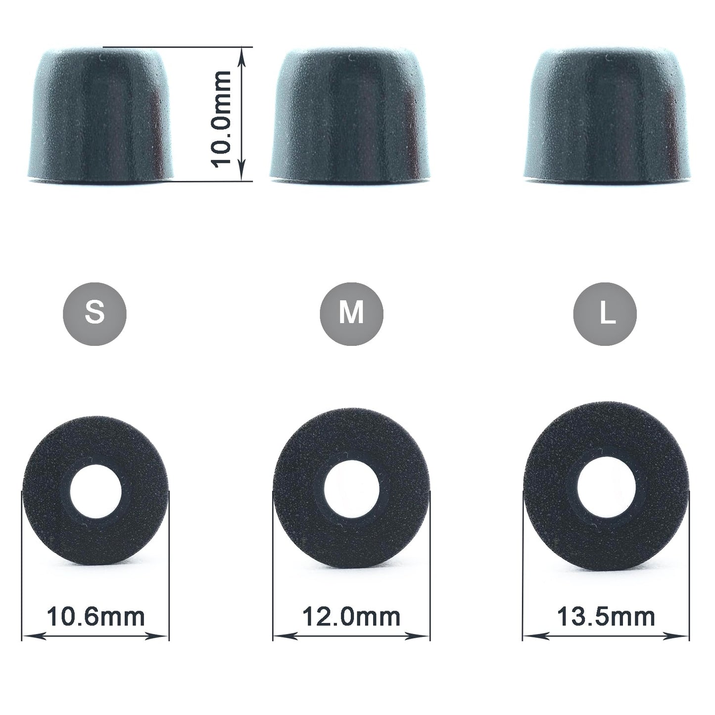 Klowcok Memory Foam Replacement Earbud Tips for KZ ZS10 Pro X ZSN, Sennheiser IE 200, TV Headset, IEM Earphones, in Ear Headphone Tips. 3