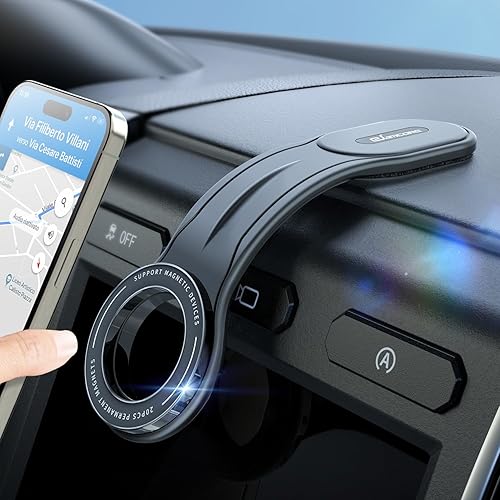 eSamcore for MagSafe Car Mount Detachable, Bendable Aluminum Arm Magnetic Phone Holder for Car?20 Strong Magnets? Cell Phone Mount for Car Dash Fit