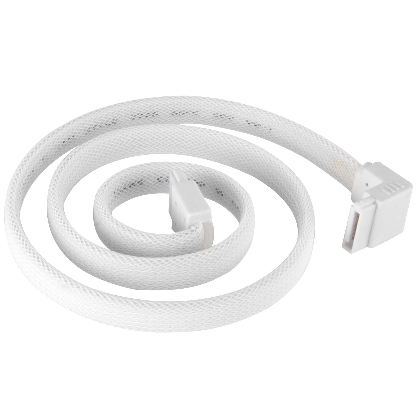 Silverstone Technology CP08W 90 Degree SATA 3 Sleeved White Cable with EMI Guard for 6Gb/s 2-Pack, SST-CP08W-USA-2PACK