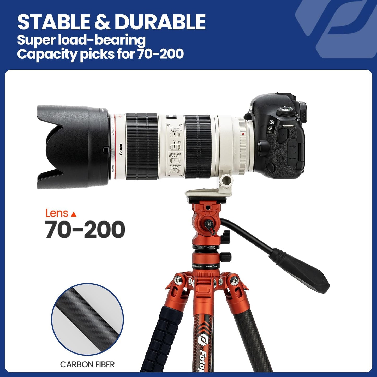 Fotopro 62 Inch Carbon Fiber Tripod 2.3lbs Ultralight Portable Travel Video Tripod for Camera DSLR Lightweight Load up to 22lbs X-Aircross 3 Video