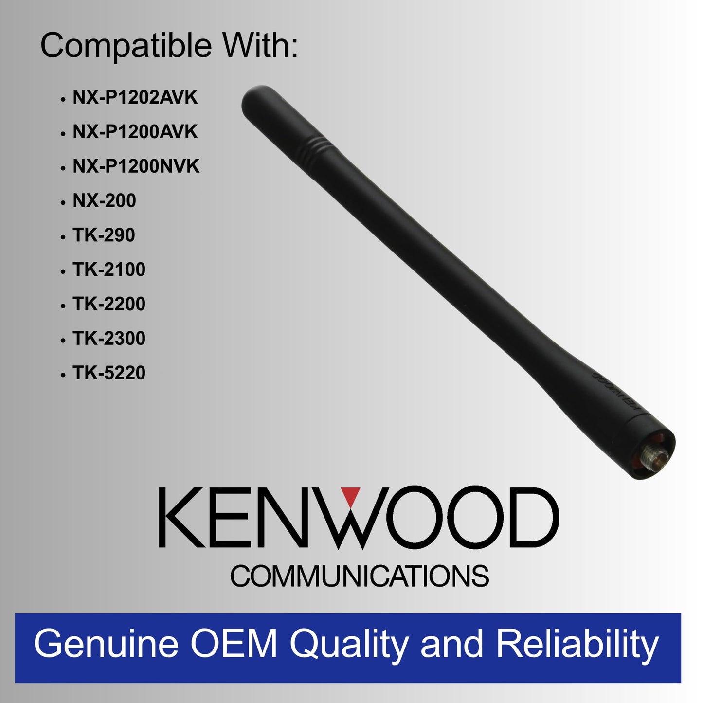 Kenwood KRA-26M VHF Helical Replacement Antenna for Two-Way Radios, OEM Accessory, 146-162 MHz Frequency Range, Standard SMA (F) Connector