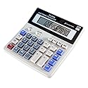 Large Desktop Calculator with 12-Digit Display, Large Plastic Buttons for Easy Operation and Viewing, Dual Power Supply: Battery (with Battery Slot)