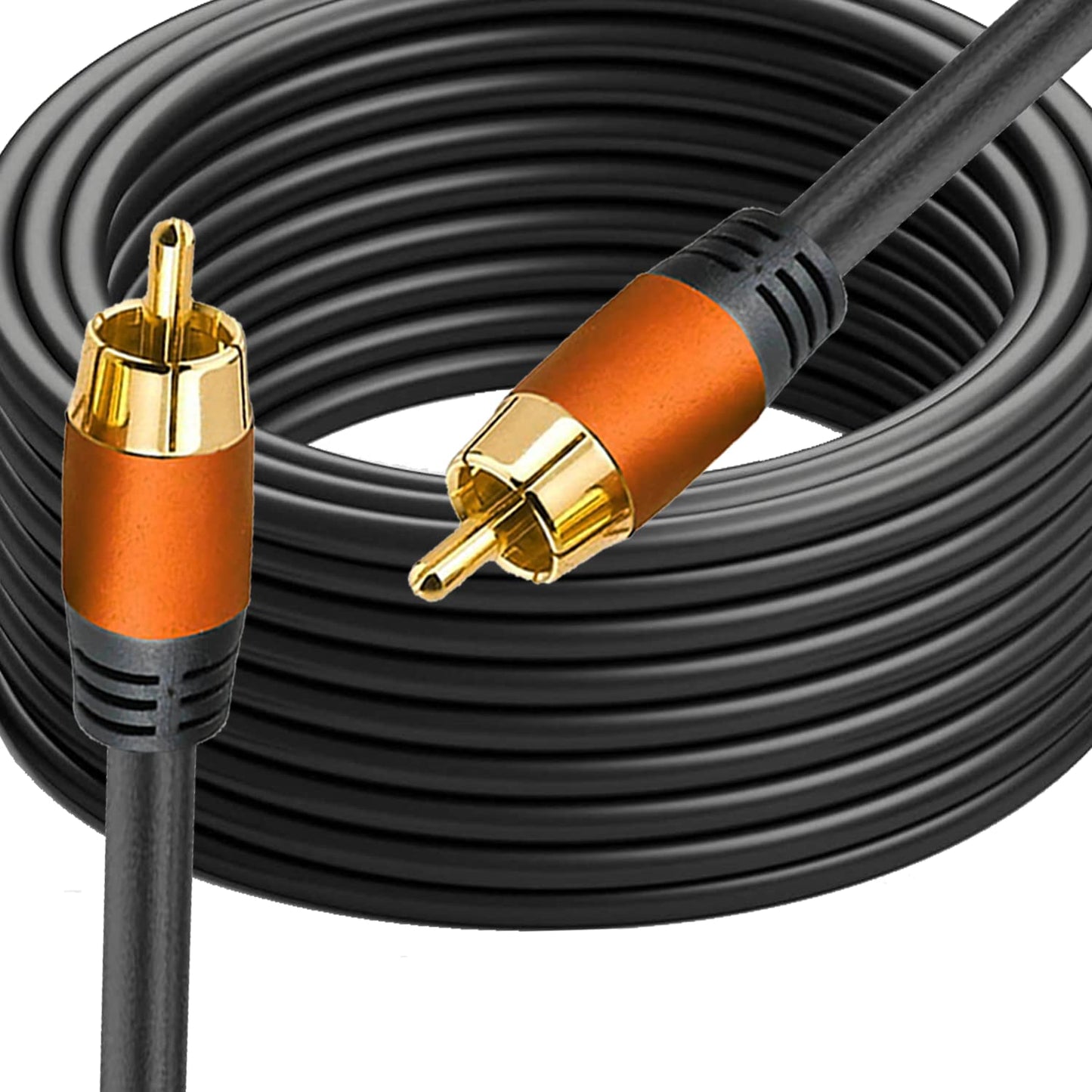Digital Coaxial Audio Cable 16.5FT, 1RCA Male to 1RCA Male for Subwoofer, Home Theater, Video/Audio, Rear View Parking Camera