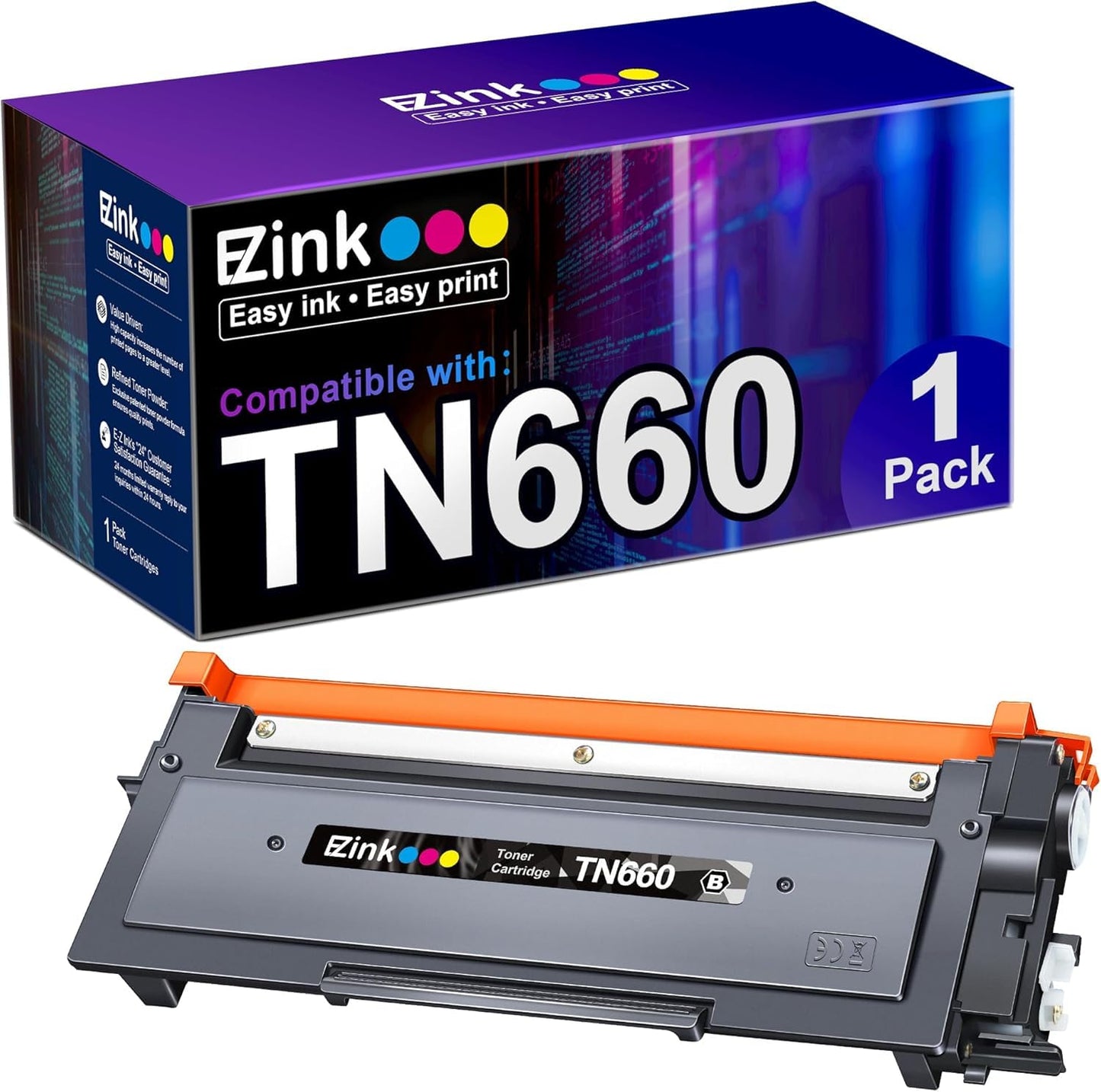 E-Z Ink TN660 Toner Cartridge Compatible for Brother TN660 TN630, 1 Black