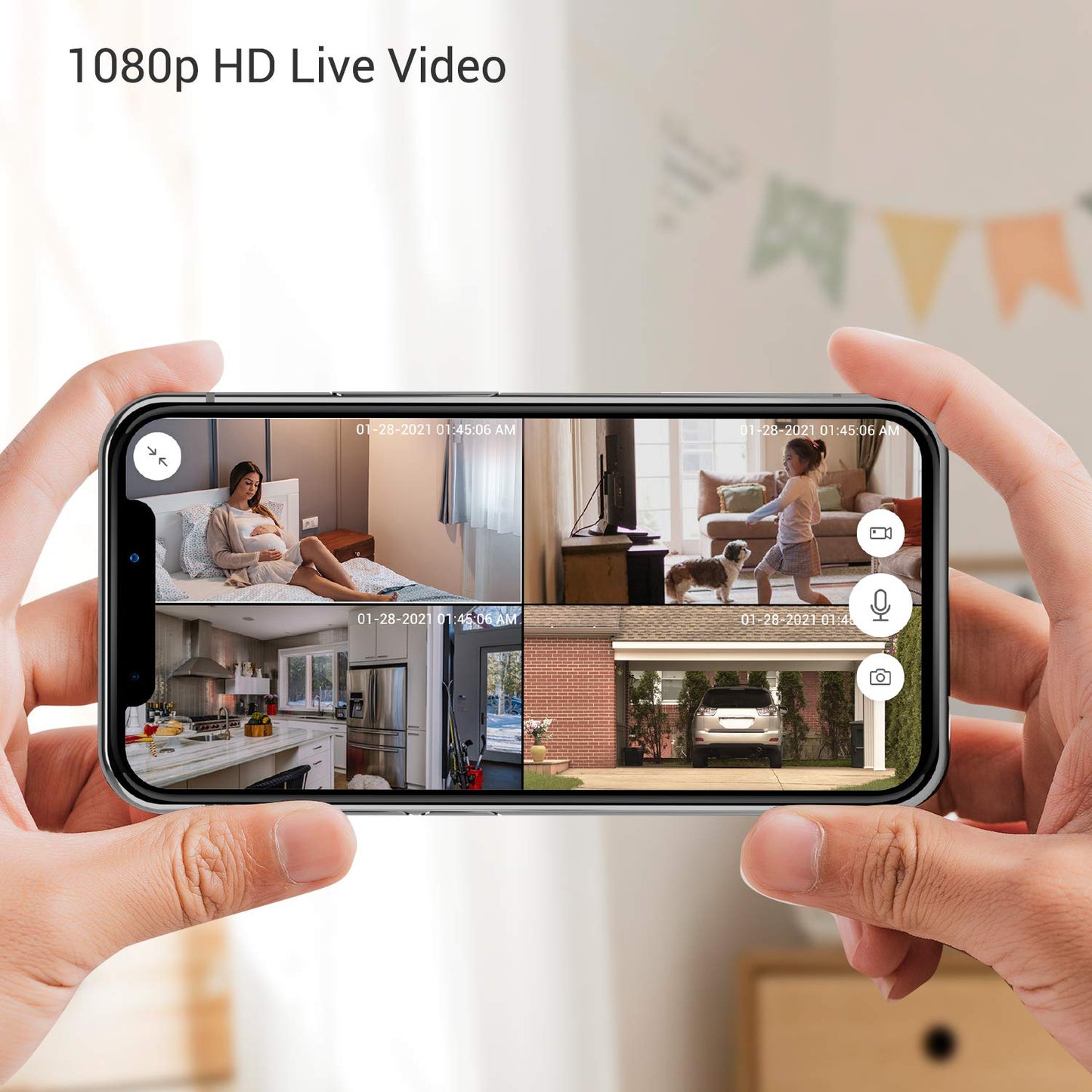 Zmodo1080p Indoor/Outdoor Camera ,Wireless ,WiFi, Night Vision, Motion Detection, Cameras for Home Security, Human/Pets/Vehicles Detection