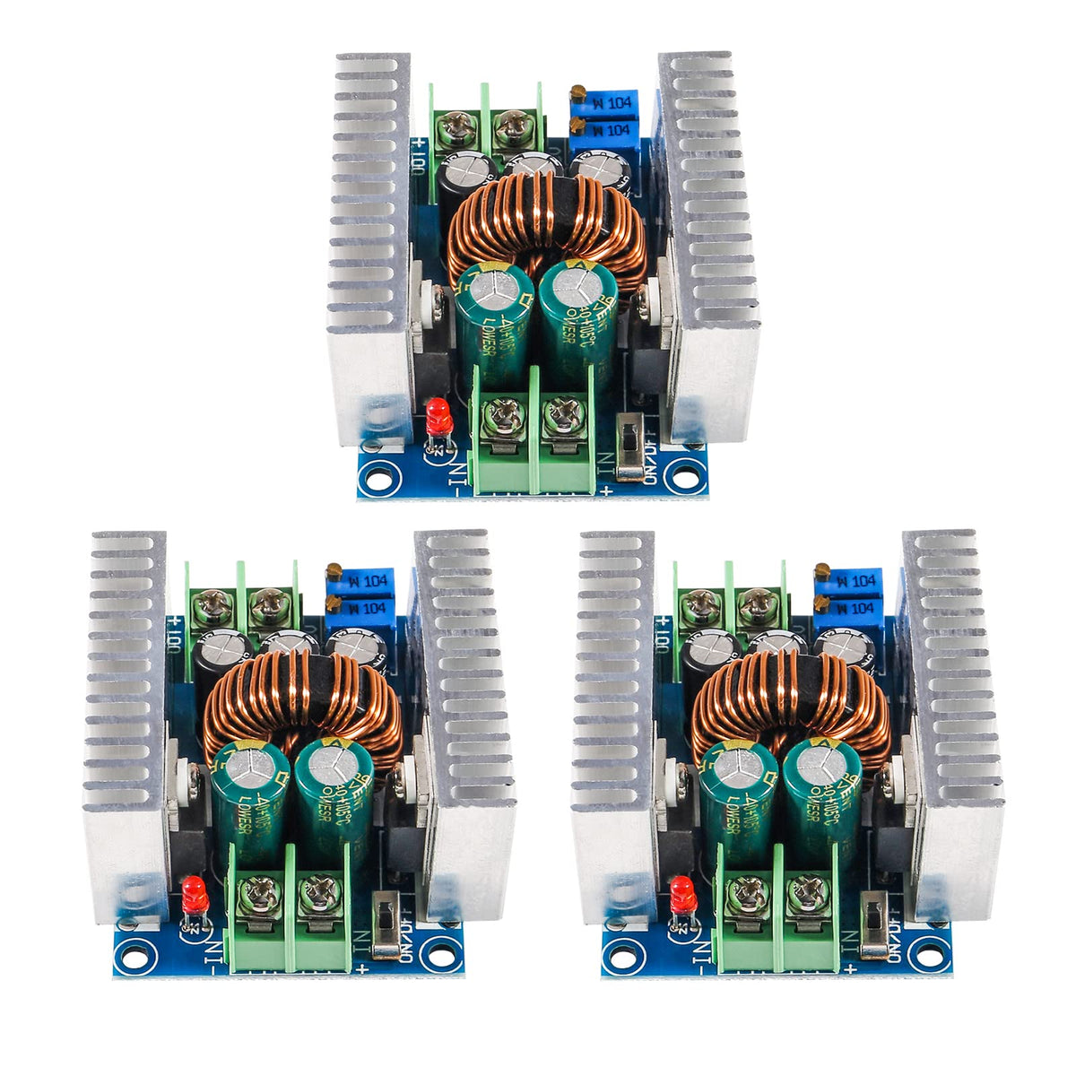 Diitao 3PCS Step Down Converter Module 20A 300W DC-DC Constant Current Adjustable Voltage Regulator Modules with Short Circuit Protection (6-40V…