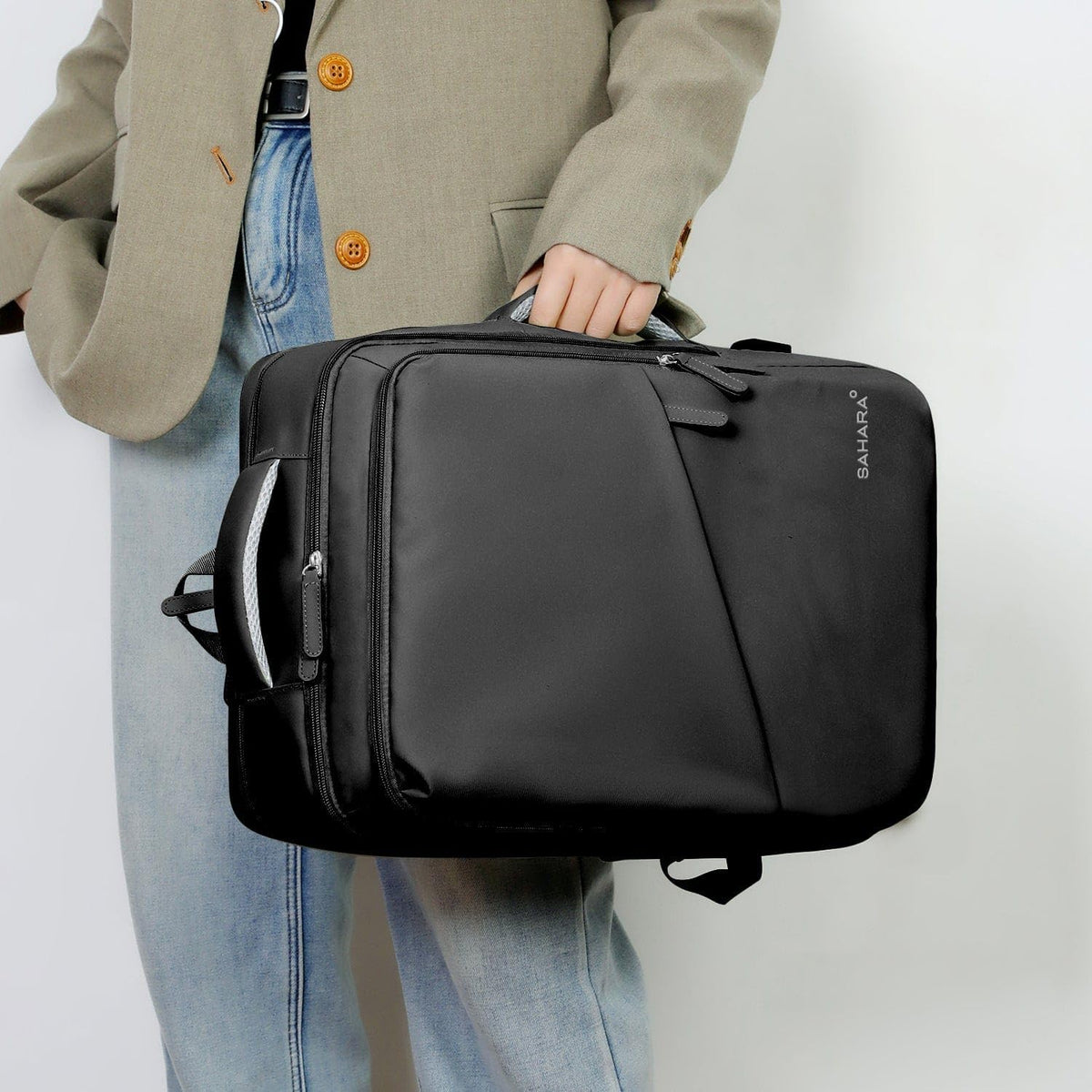 SAHARA - Multi-Compartment Travel & Laptop Backpack with USB Charging Port for Laptops up to 16-inch, Black, (LT00099)
