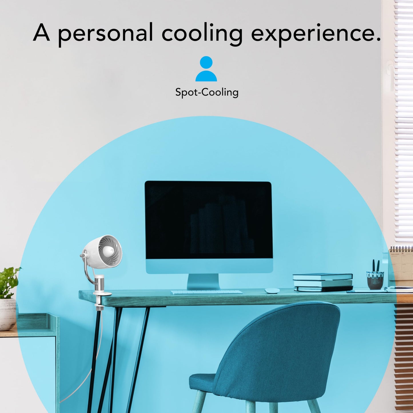 Vornado Pivot Clip Personal Air Circulator, 3-Speed, Portable Desk Fan with Multi-Surface Clip, 360-Degree Adjustable Axis, 9 in Tall, 4 in Diameter