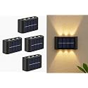 Infinite Basics 4-Pack Solar Wall Lights Outdoor - Up & Down LED Accent Lighting, IP65 Waterproof, Modern Design, Auto On/Off, for Garden, Deck