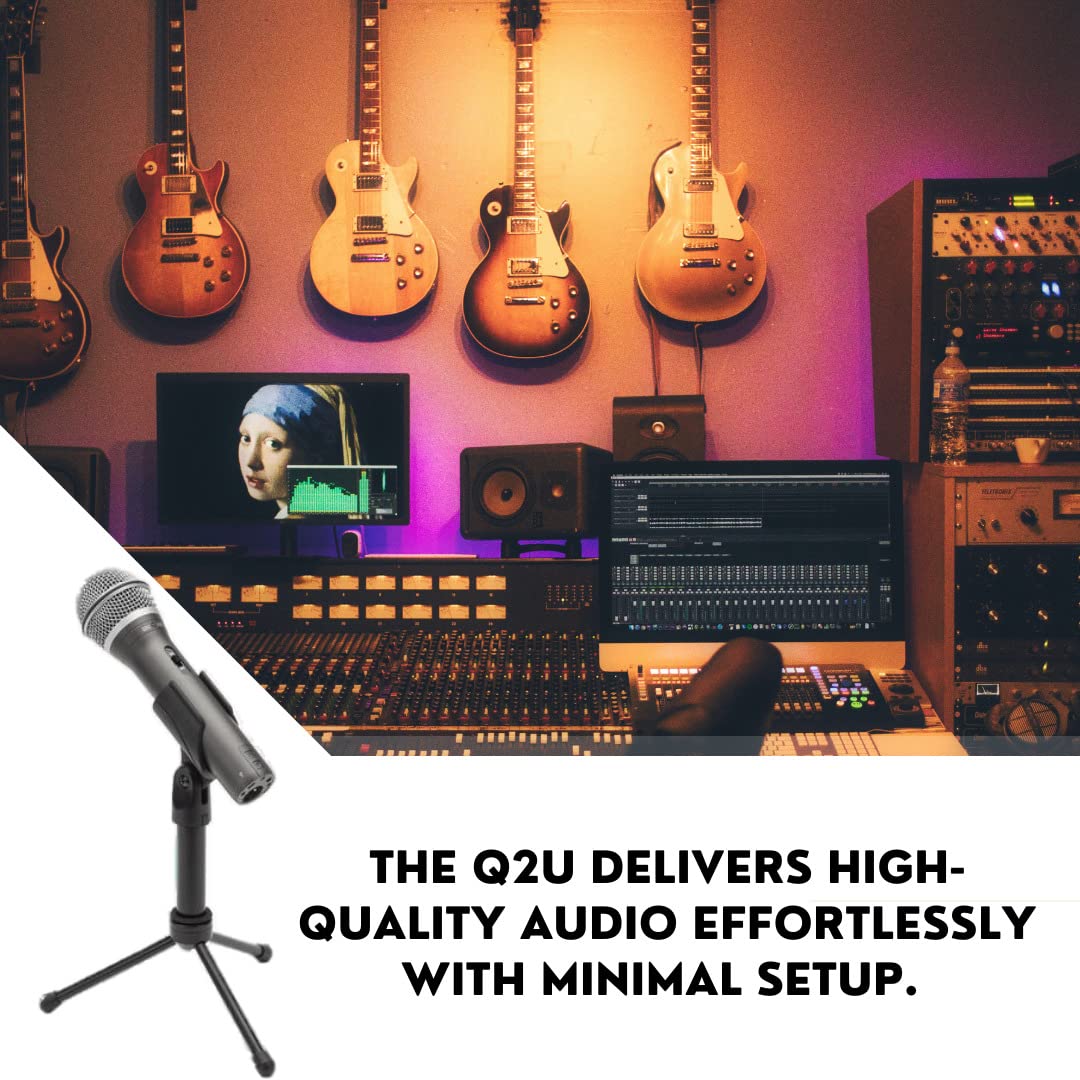 SAMSON Q2U USB/XLR Dynamic Microphone Recording and Podcasting Pack (Black)