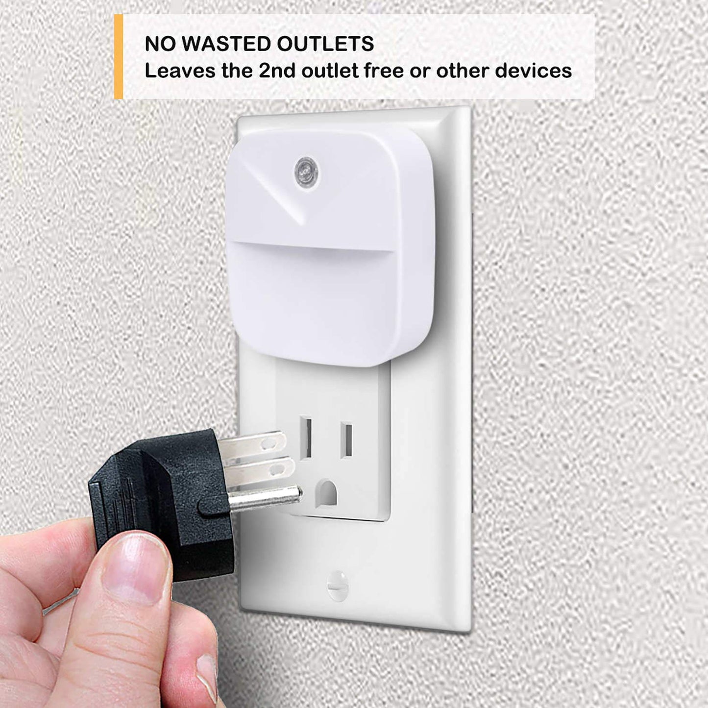 Uigos LED Night Light Plug in with Dusk to Dawn Sensor, Auto On Off Nightlight for Bedroom Bathroom Hallway Stairs Kitchen, Warm White Glow, Energy