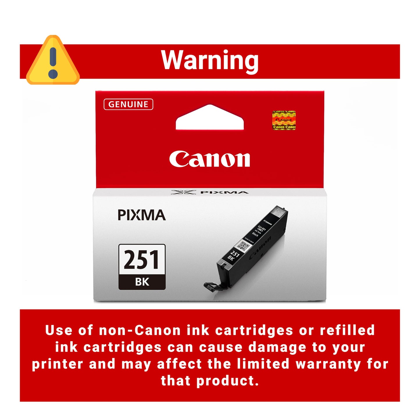 Canon CLI-251 Genuine Black Ink Tank, Compatible with MG6320, IP7220 & MG5420, MX922, MG5520, MG6420, MG7120, iX6820, iP8720, MG7520, MG6620,