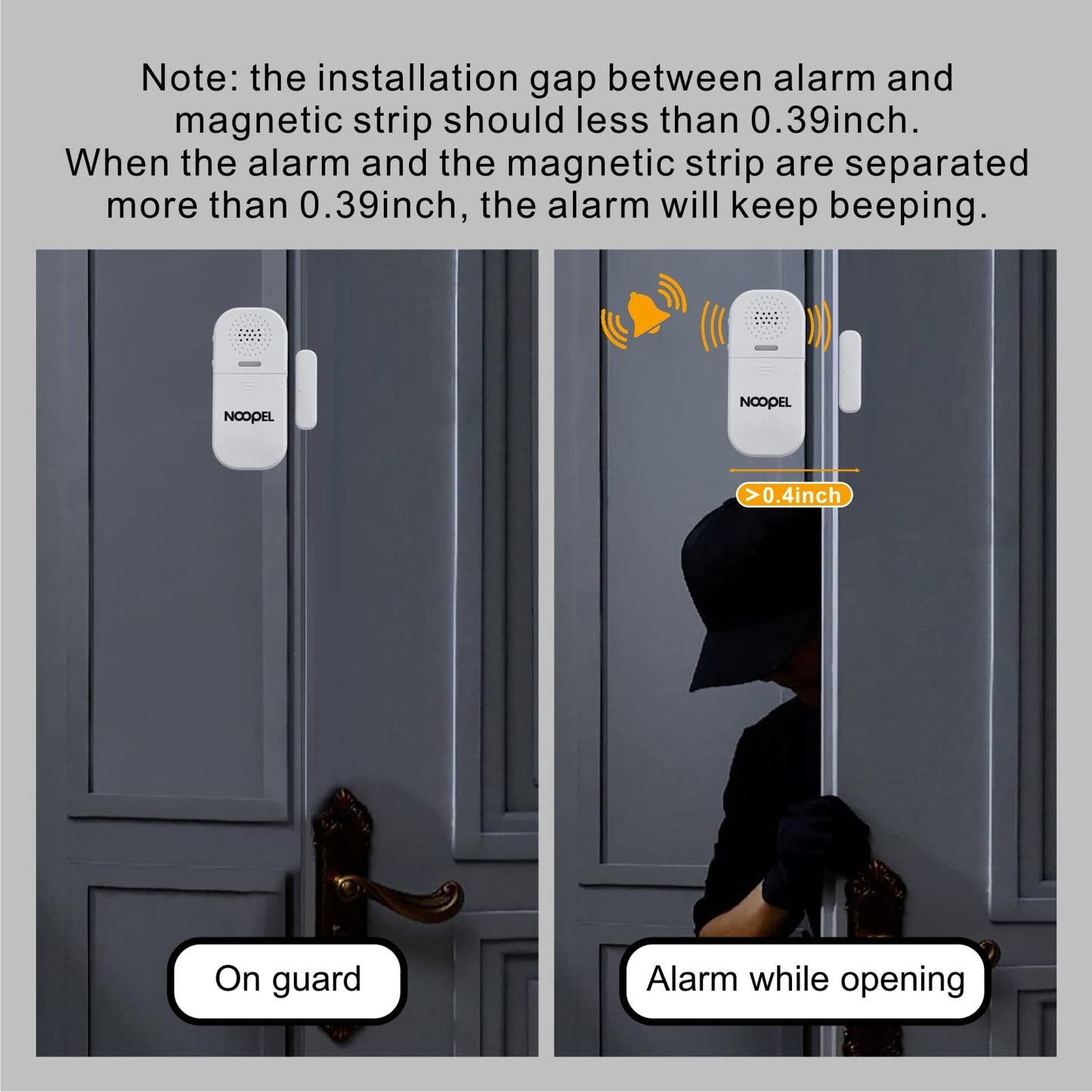 Door Alarms for Kids Safety, 2 Pack 130dB Window Sensor Pool Alarms When Opened for Home Security, 2-in-1 Alarm & Chime, 5-Level Volume Control, Door
