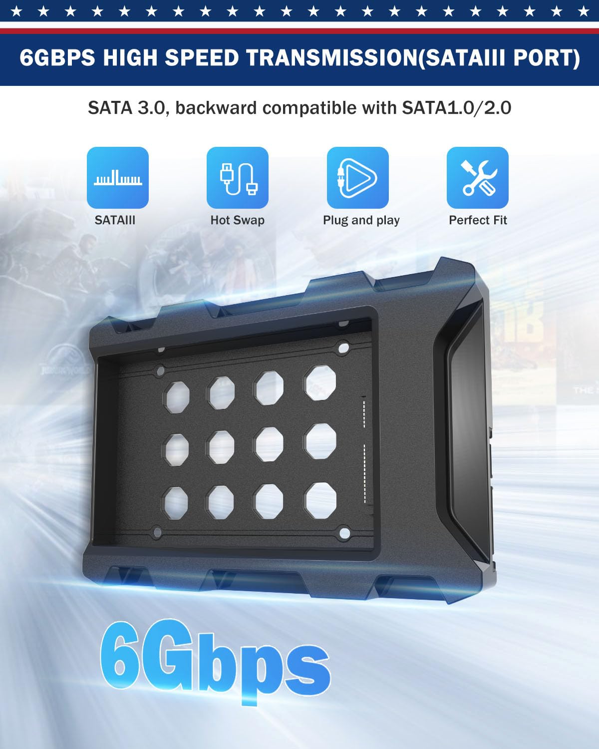 DecorStat 4 Pack SSD HDD Holder Mounting Bracket Hard Drive Adapter 2.5'' to 3.5'' SSD Bracket Converter Internal Hard Disk Drive Caddy Case Tray