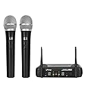 PYLE-PRO Professional Wireless Microphone System - Dual UHF Band, Wireless, Handheld, 2 MICS With 8 Selectable Frequency Channels, Independent Volume