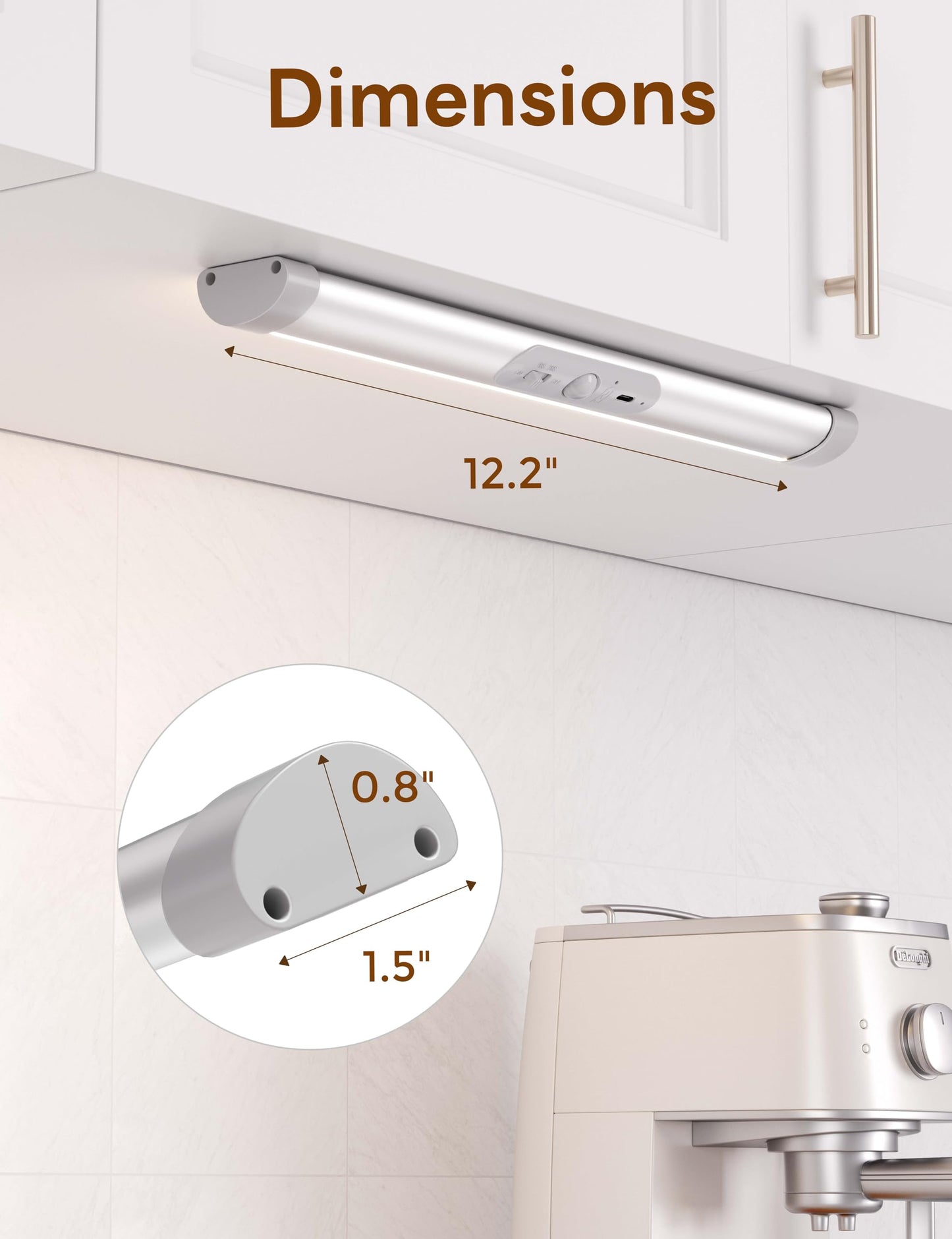 Joyzy Automatic Closet Lighting Motion Sensor RechargeableBattery Operated Closet Light with Eye-Protection DesignUnder Cabinet Light LED for Wireless