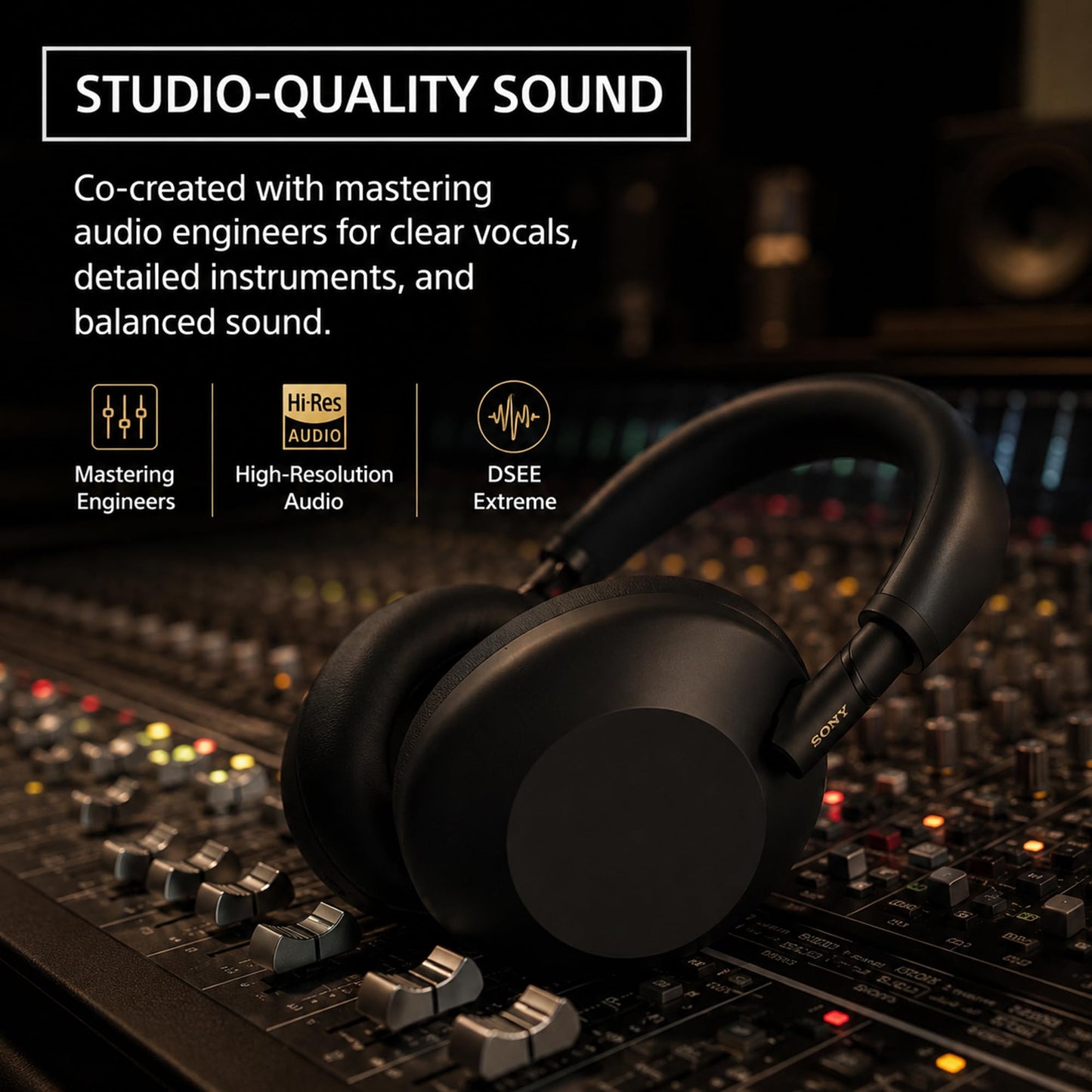 Sony WH1000XM6/B Best Wireless Noise Canceling Headphones, Black Bundle with Deco Essentials Headphones Ear Pads Replacement Headset Ear Cushions
