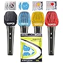 TENGYES 400 PCS (200 Pack) Microphone Hygiene Covers Disposable Non-Woven Handheld Mic Cover Windscreen Protective Cap for KTV Karaoke Recording Room