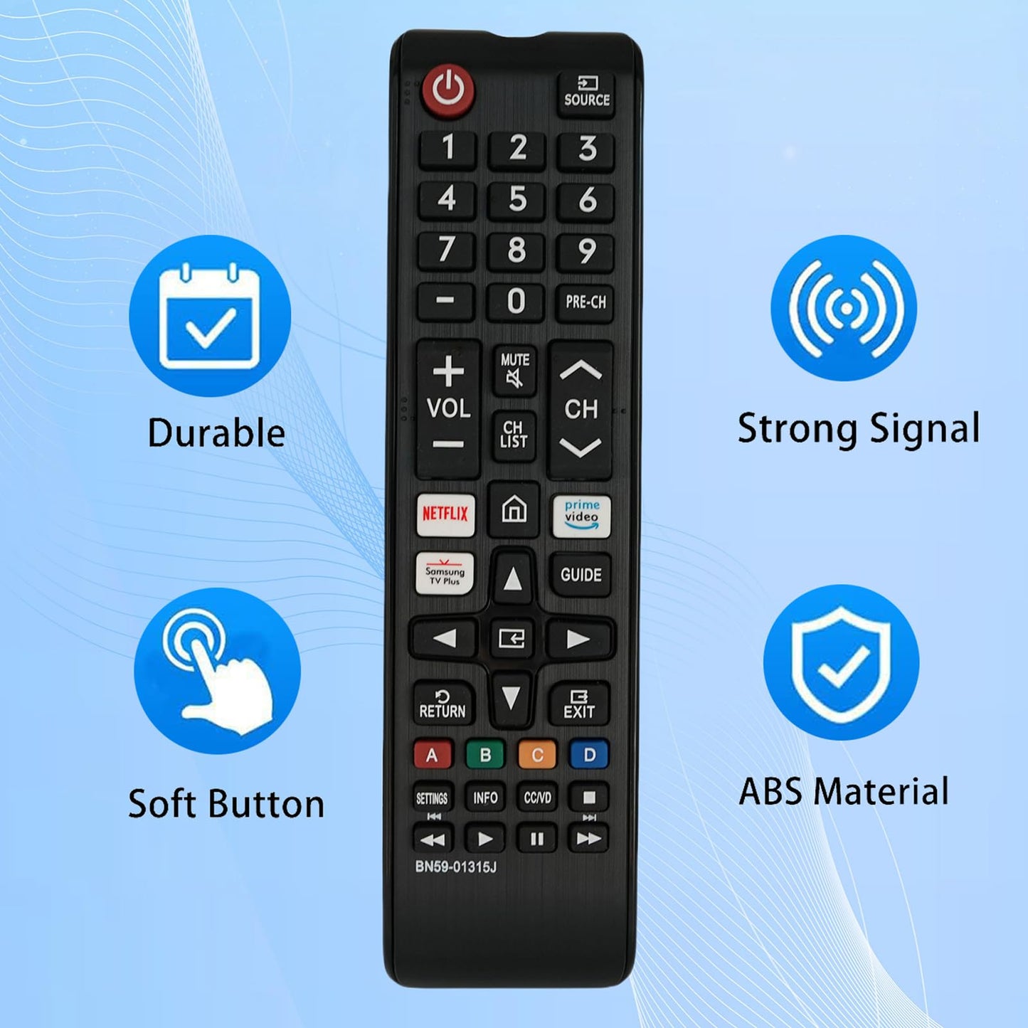 Replacement Remote Control Compatible for Samsung Smart TV UN70TU700DF UN75TU7000F UN75TU700DF UN65TU7000FXZC UN43TU7000FXZC UN50TU7000FXZC