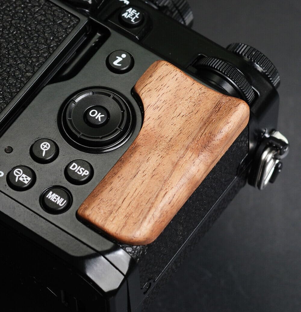 Wood Wooden Thumb Up Grip Sticker Finger Handle for ZF Camera (Walnut)