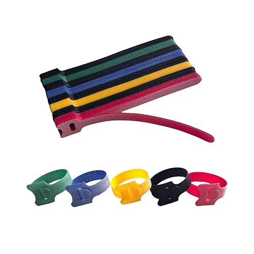 80 PCS 6 Inches Multi-Colour Reusable Cable Ties Cord Straps Multi-Purpose Wire Ties Cord Wrap Hook and Loop Organizer Cable Management,Adjustable