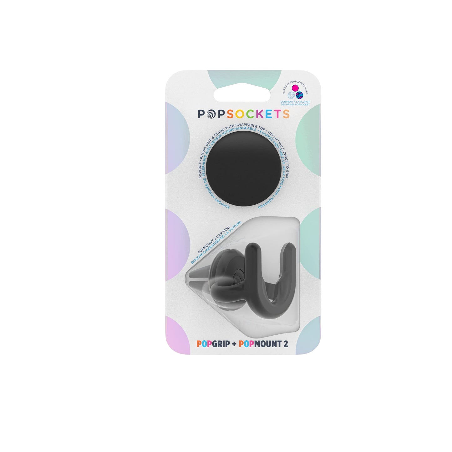 PopSockets: PopPack Bundle - Non-Adhesive Car Vent Mount Handsfree Support For Smartphones and Tablets with Swappable PopGrip included - PopMount 2