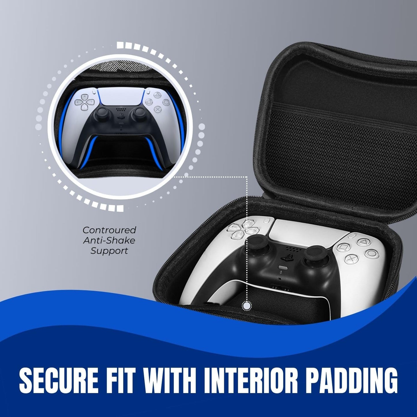 TNP Carrying Travel Storage Case for PS5, PS4, Xbox Series X/S, Xbox One, Nintendo Switch Pro Controller Holder Hard Shell Protective Cover EVA