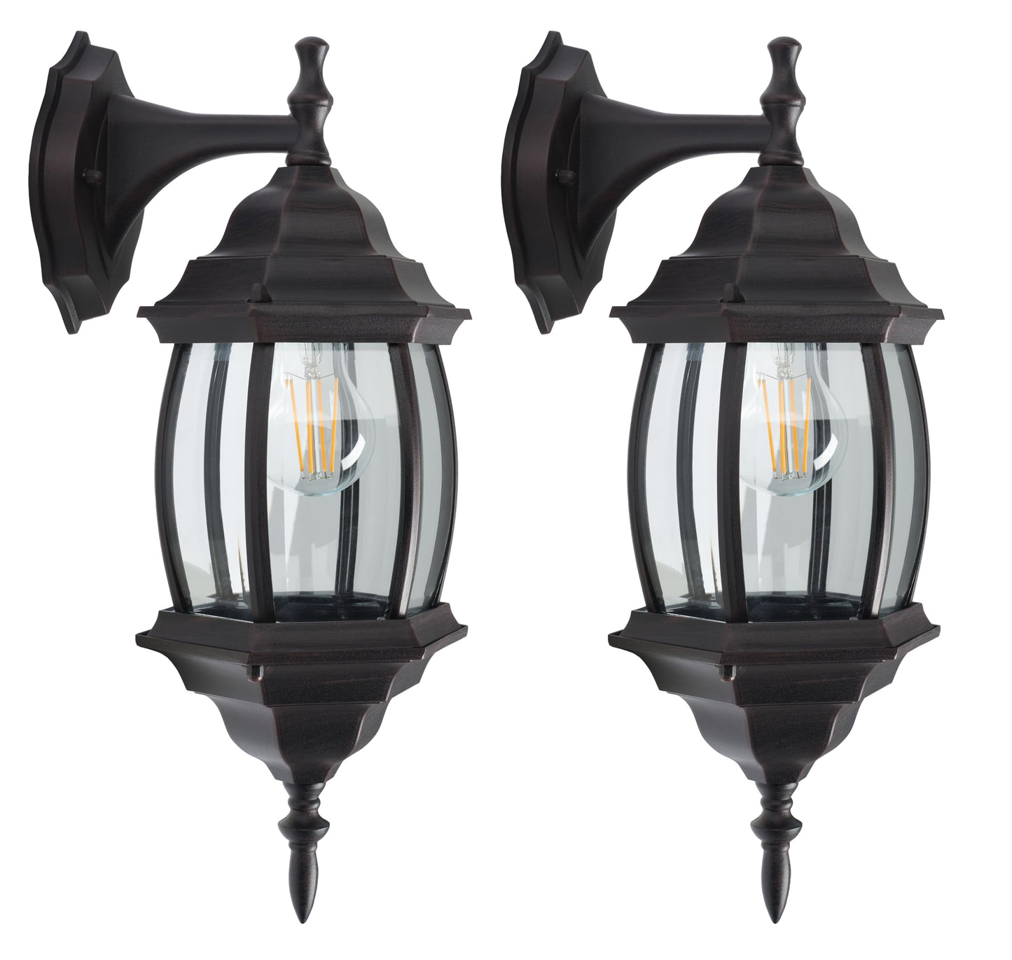 SAFAVIEH Lighting Collection Grazia Oil-Rubbed Bronze Outdoor Sconce Set of 2 Light Fixture (LED Bulbs Included)