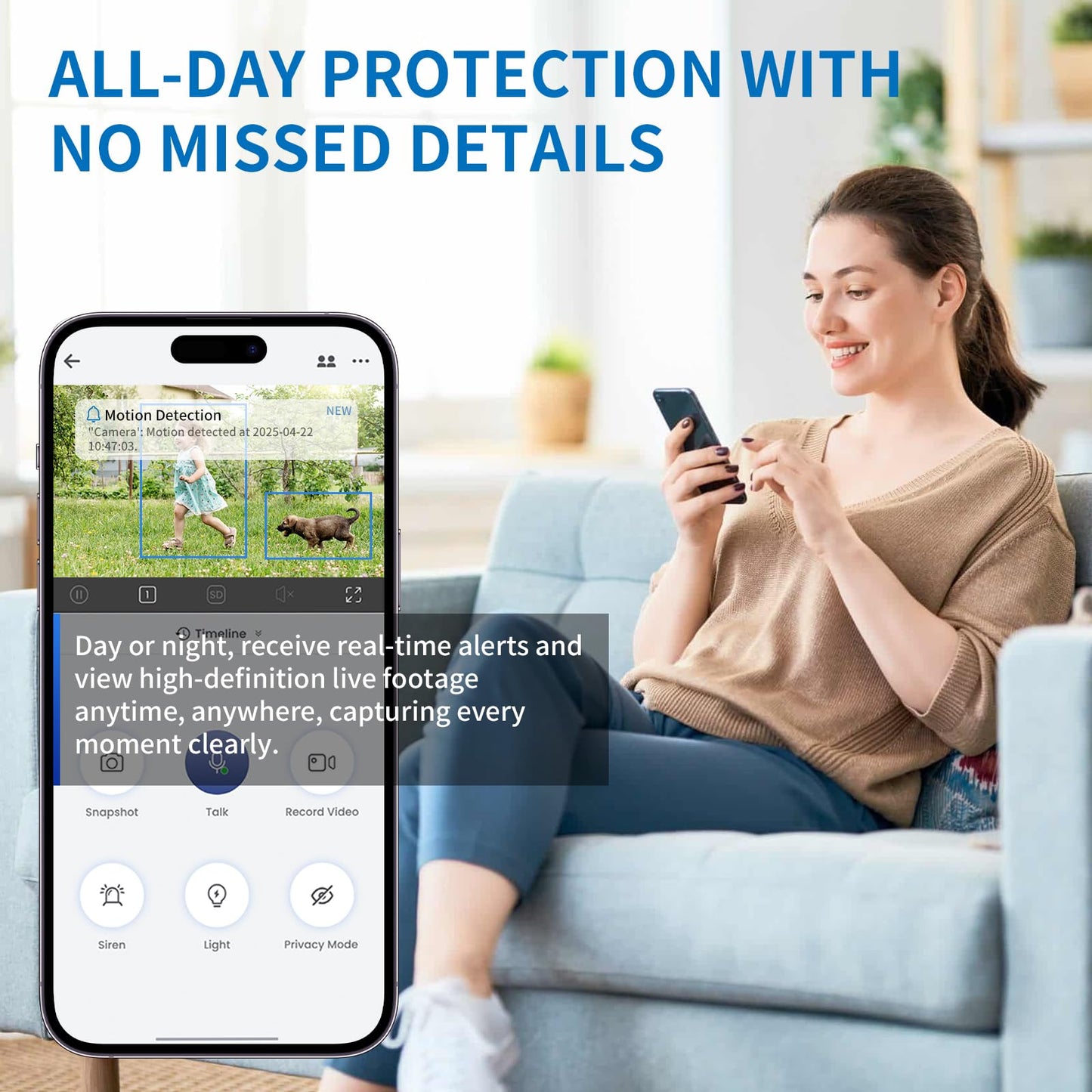 LUMAISLE 2K 3MP Indoor Security Camera for Baby Monitor, Dog Camera AI Motion Detection, 2-Way Audio Siren, Night Vision, Cloud & SD Card