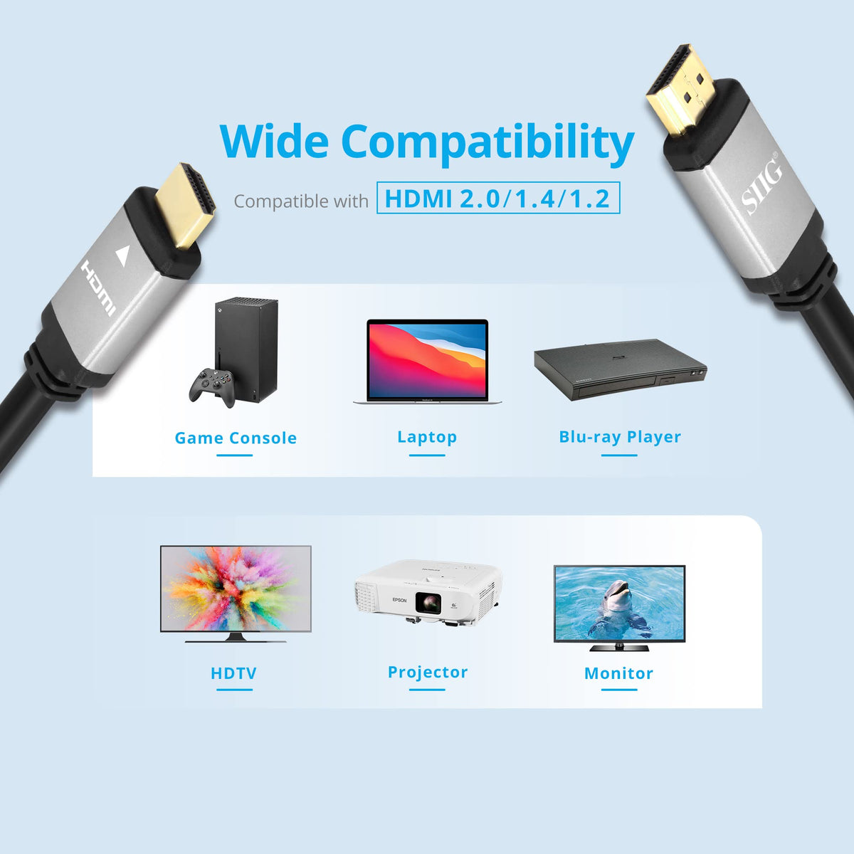 SIIG HDMI 2.1 Cable, 8K60, 48Gbps, 4ft, CB-H20Y11-S1