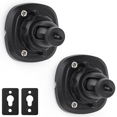Mippko 2 Pack Speaker Wall Mount Holder for 1/4"-20 Threaded Keyhole,2 Pack Adaptors Compatible with Non 1/4"-20 Threaded Screw Holes,360°Rotation