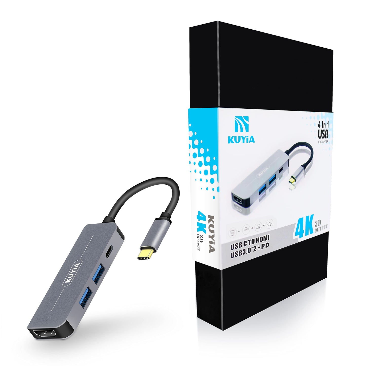 USB C hub 4K to HDMI 2 3.0 and FlashDrive Type Hub USB-C Power Adapter Compatible for MacBook Pro Chromebook Deal XPS Samsung Galaxy S8 S9 Note8 4