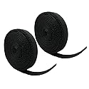 QualGear VR1-B-1-P-2PK Reusable Self Gripping Cable Tie Roll, Black - 2 Pack