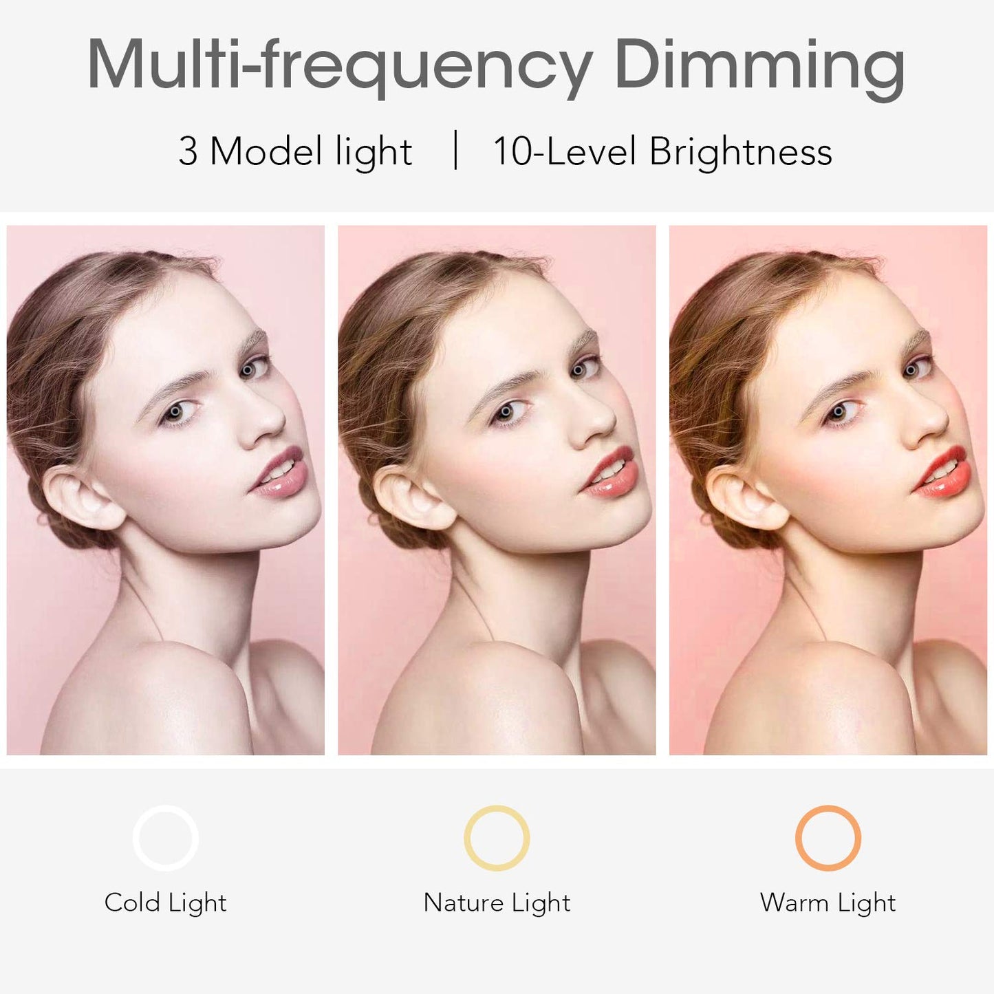 10 inch Ring Light with Tripod Stand - Rovtop LED Camera Selfie Light Ring with iPhone Tripod and Phone Holder for Video Photography Makeup Live
