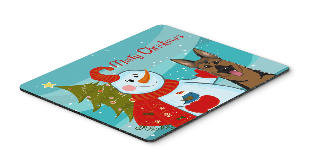 Caroline's Treasures BB1831MP Snowman with German Shepherd Mouse Pad, Hot Pad or Trivet for Home Office Gaming Working Computers Laptop Mouse